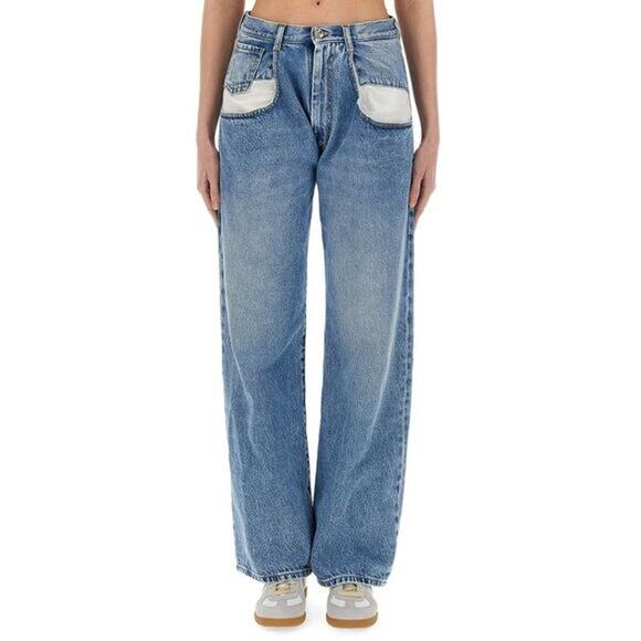[Maison Martin Margiela] Exposed Contrast Dropped Pocket Straight Leg Jeans 40 - Picture 1 of 11